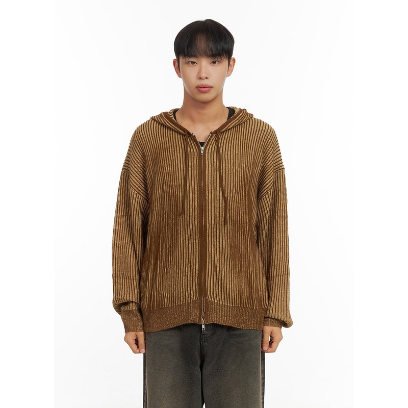 Men’s SoftTouch Two Tone Hooded Cardigan CO408