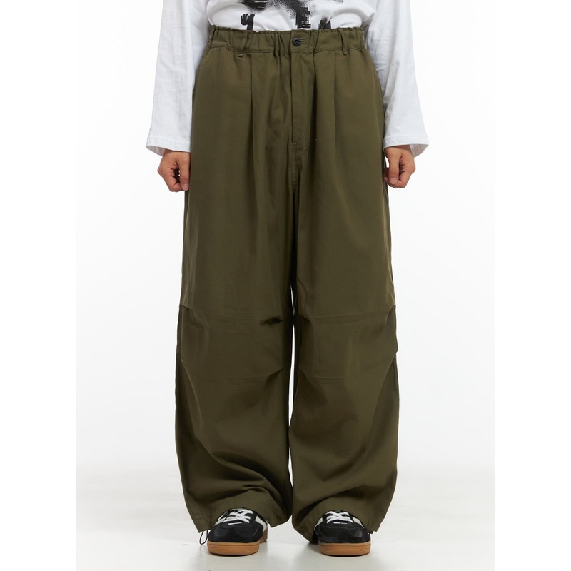 Men’s Solid Pintuck Wide Leg Trousers CO408