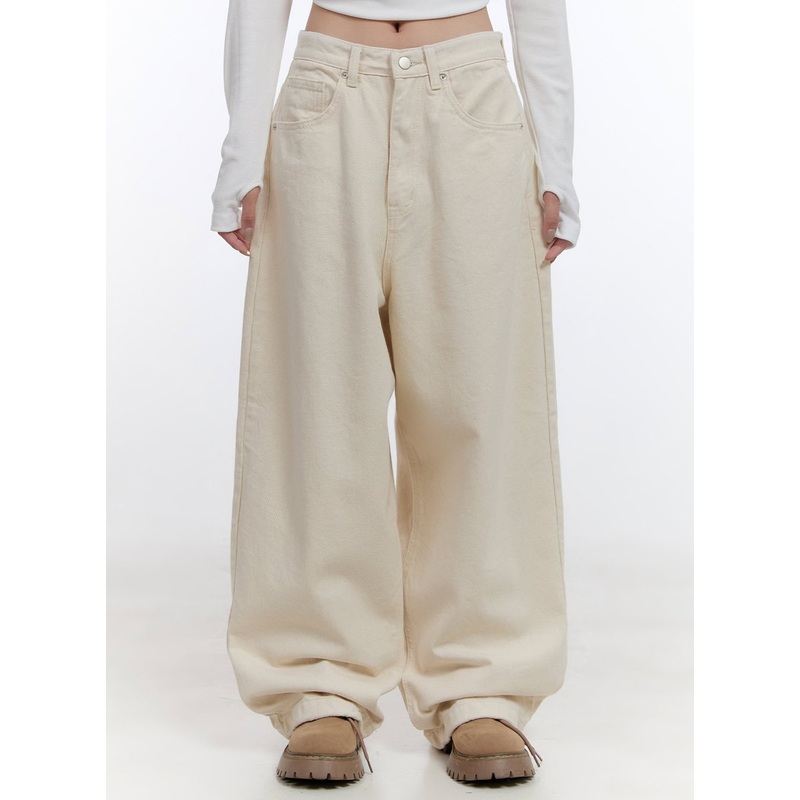 Solid Comfort Wide-Leg Trousers CO418