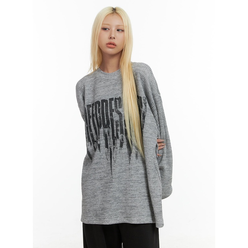 Stellar Graphic Print Oversized Top CO415