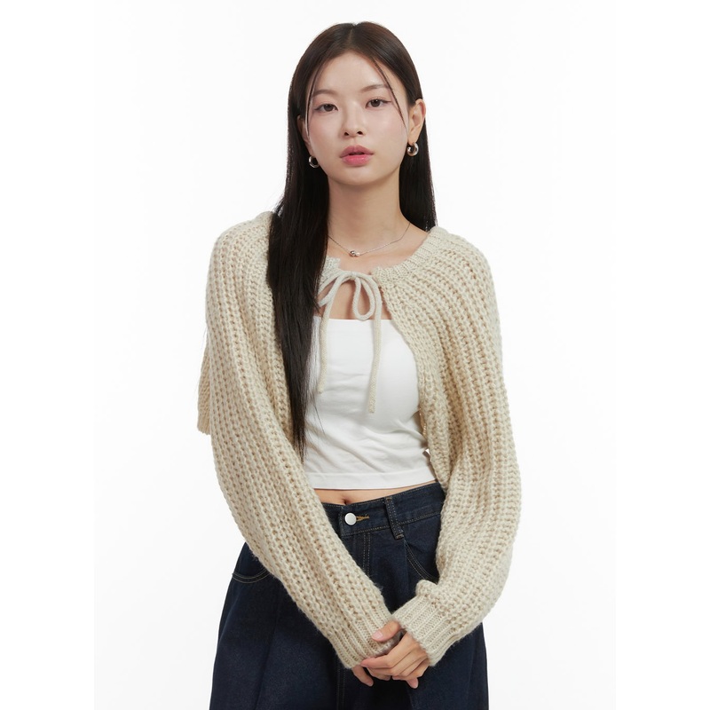 Stringed Hollow Bolero Cardigan OO416