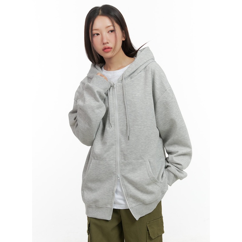 Two-Way Zipper Hoodie CO417|Gray|Black|Light beige|S/M|M/L