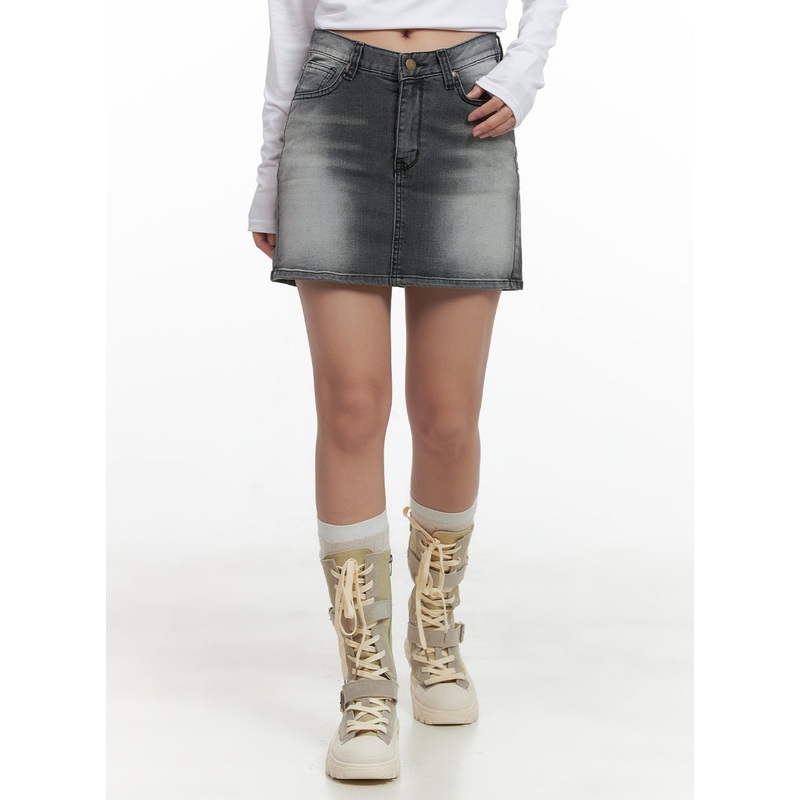 White Washed Denim Mini Skirt CO404