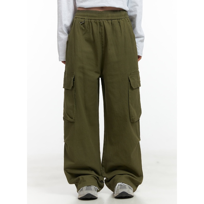 Wide Fit Banded Cargo Pants CO417