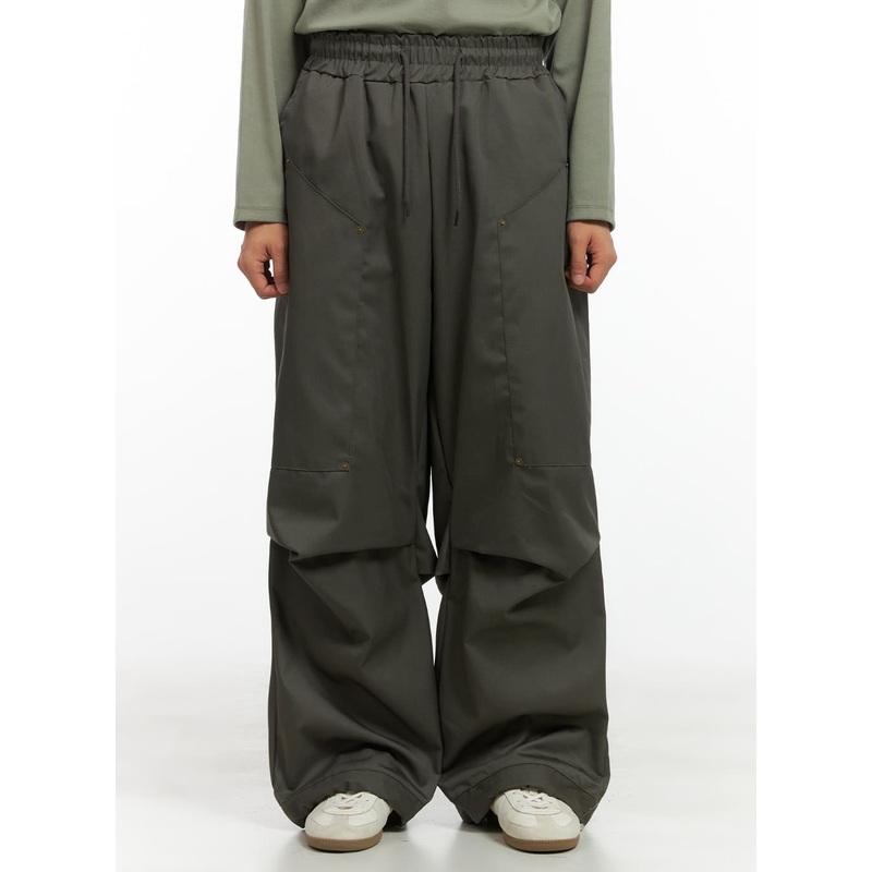 Wide-Fit Pintuck Cotton Pants CO410
