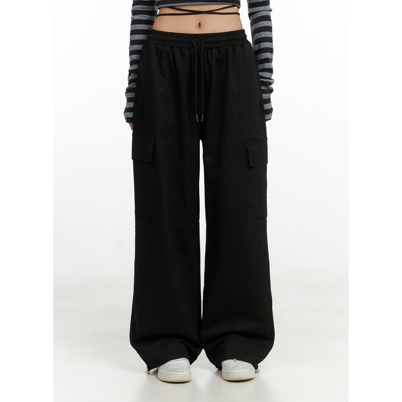 Wide Leg Cargo Pants CO414|Beige|Dark green|Black|S/M