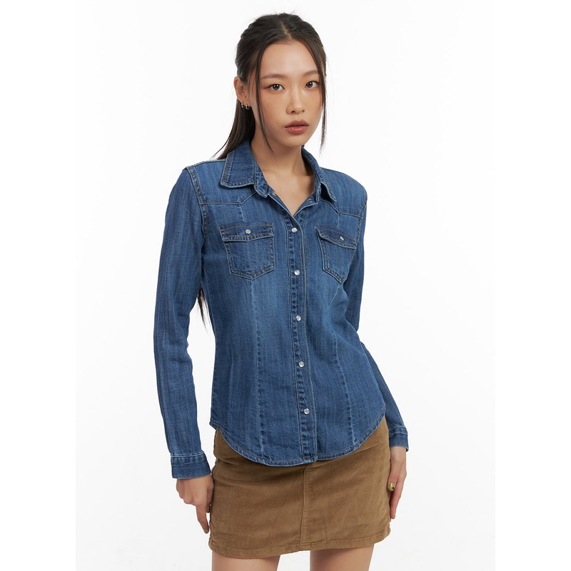 Denim Washed Pocket Shirt CO424