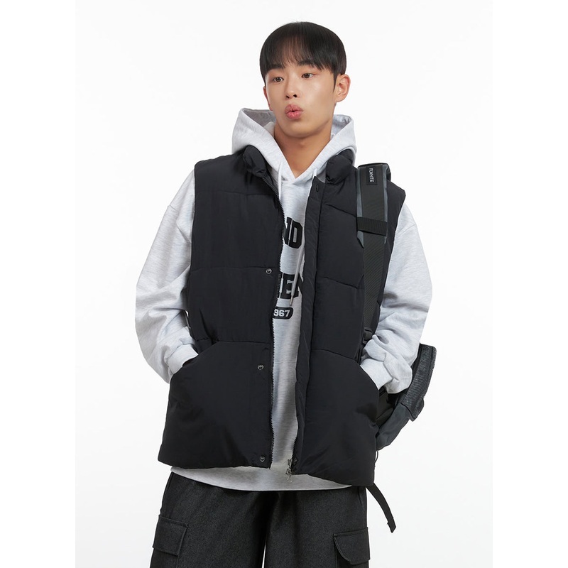 Men’s Basic Puffer Vest IO420|Black|Gray|M/L