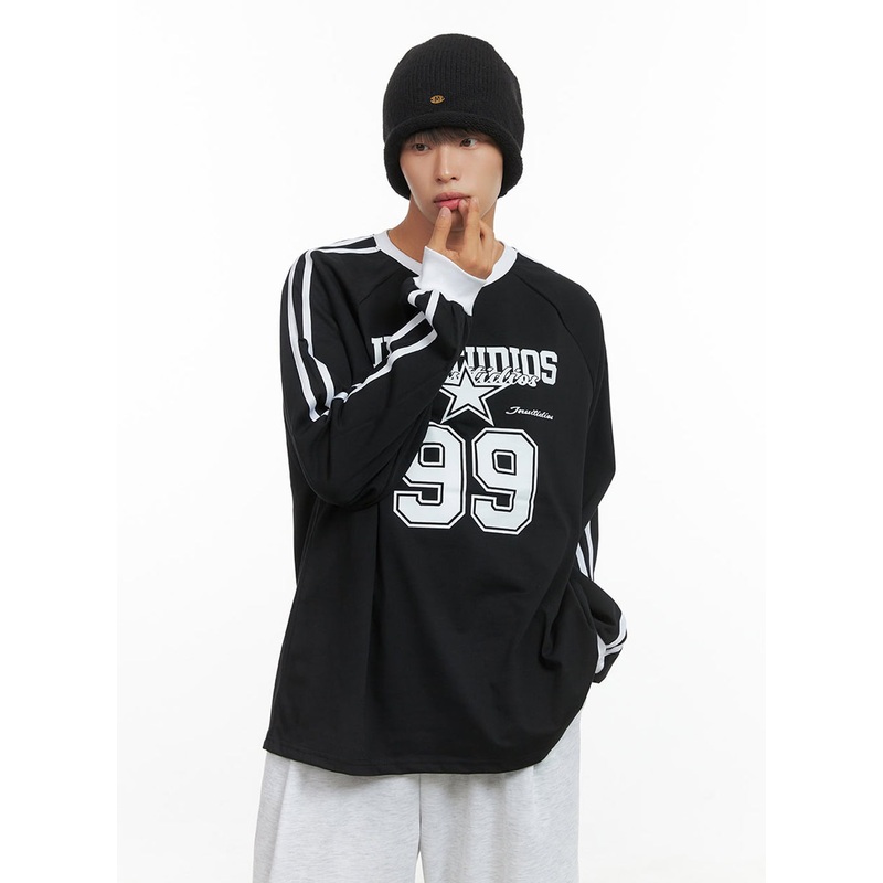 Men’s Raglan Graphic Oversize T-Shirt IO420