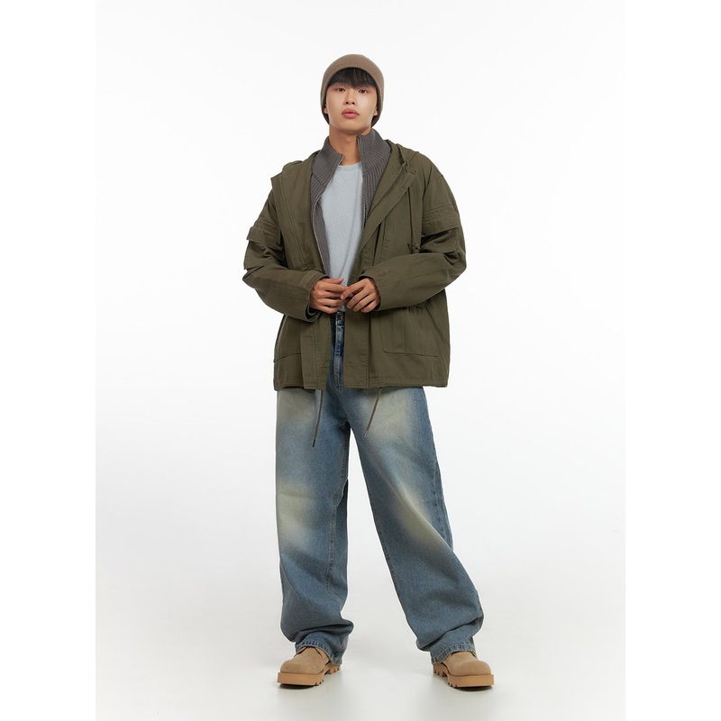 Men’s Washed Wide Fit Jeans IO420