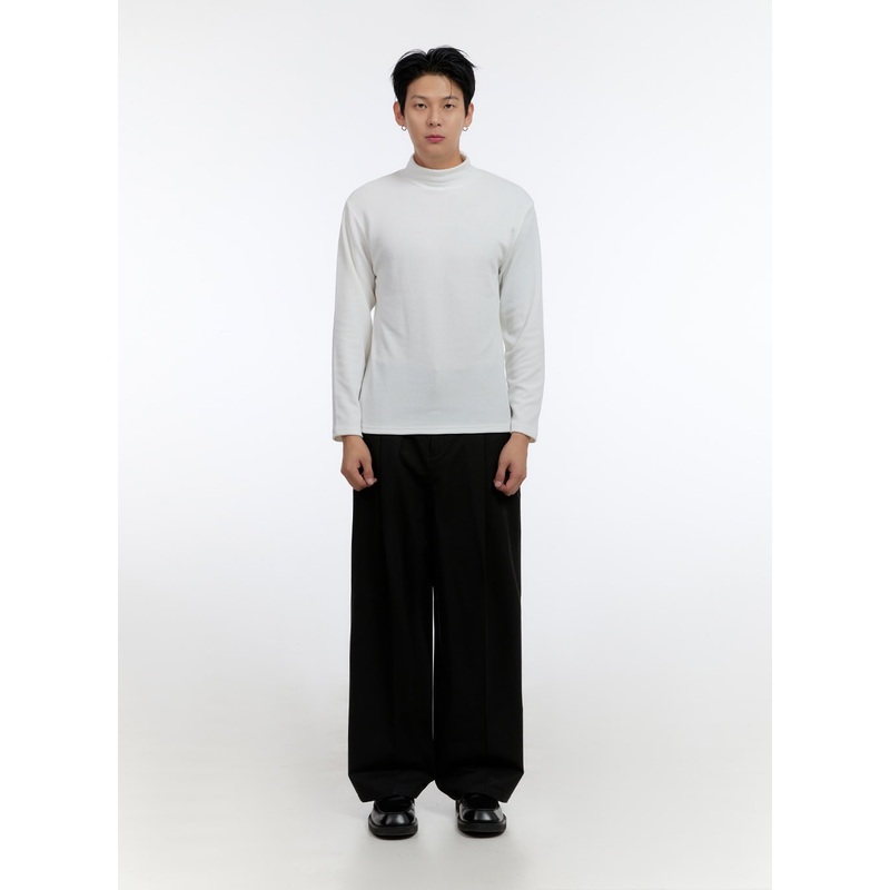 Men’s Wide Leg Pintuck Trousers IO428