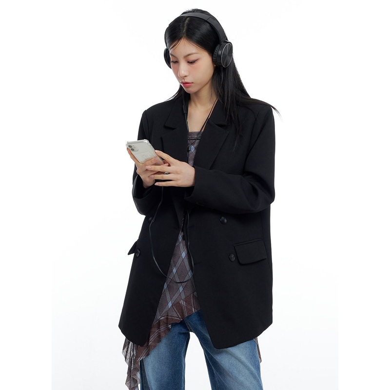 Oversize Fit Blazer CO426|Black|Beige|M|L|1XL|2XL|3XL