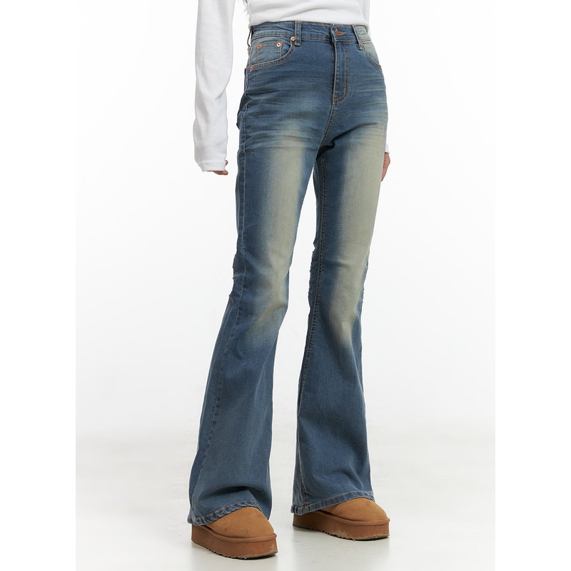 Selena Chic Washed Bootcut Jeans CO424