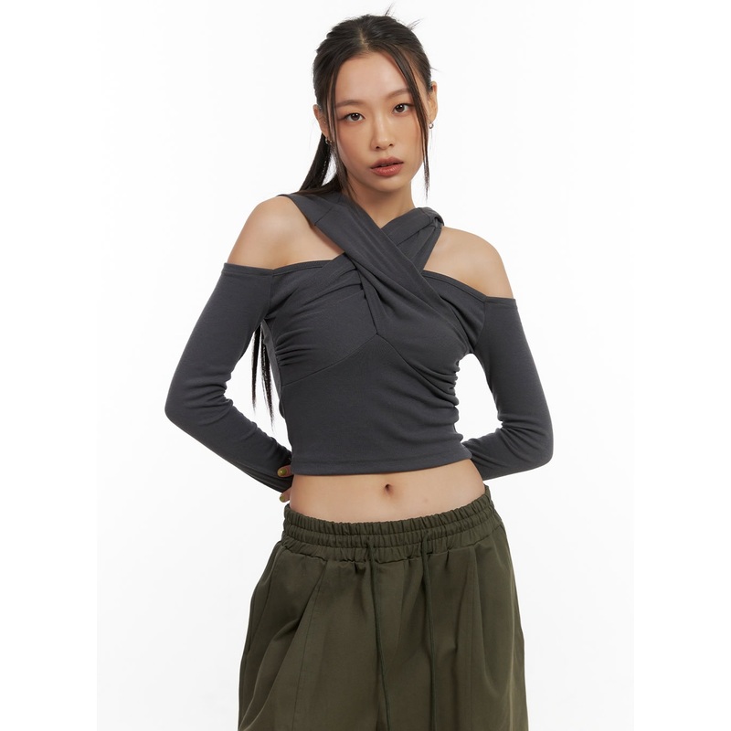 Twist Hooded Long-Sleeve Top CO424