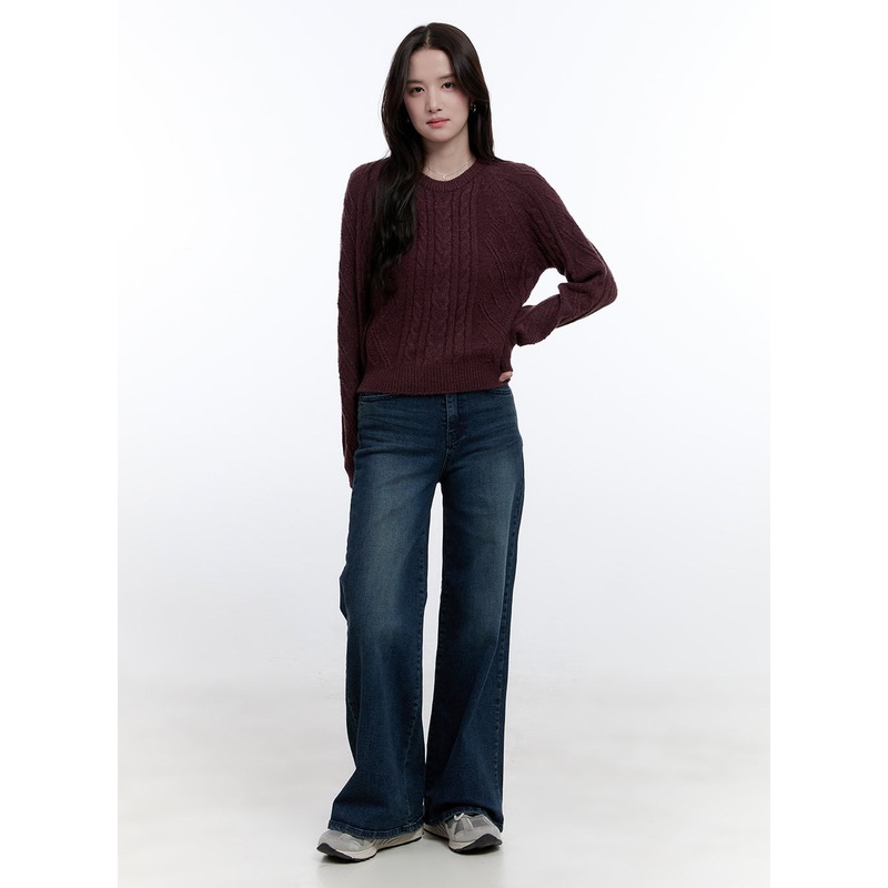 Cassidy Wide-Leg Jeans ON418|Dark blue|Black|S|M|L|1XL|2XL