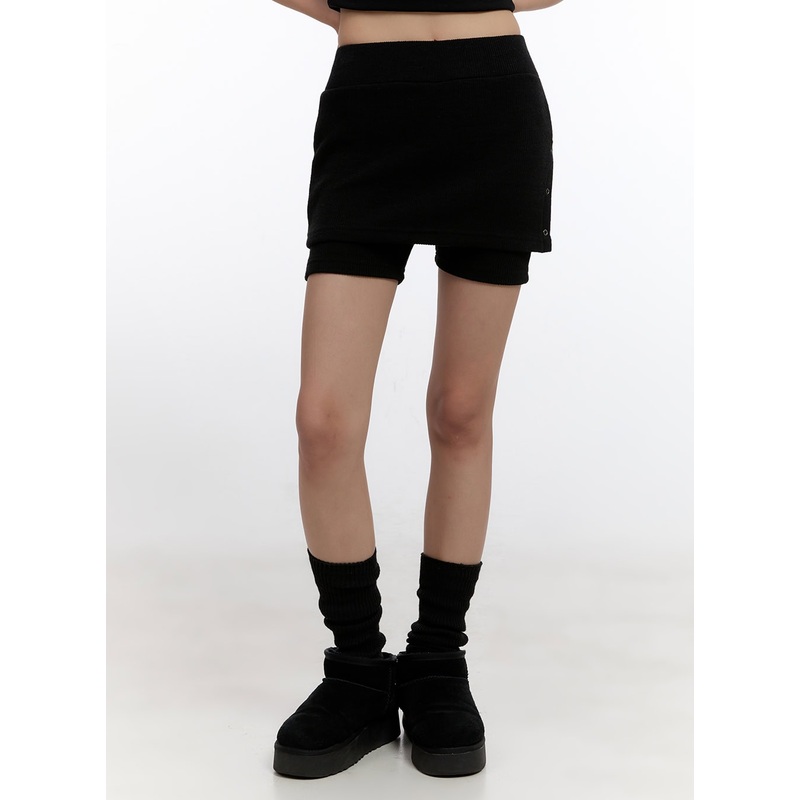 Comfy Knit Shorts CN421|Black|Dark gray|S/M