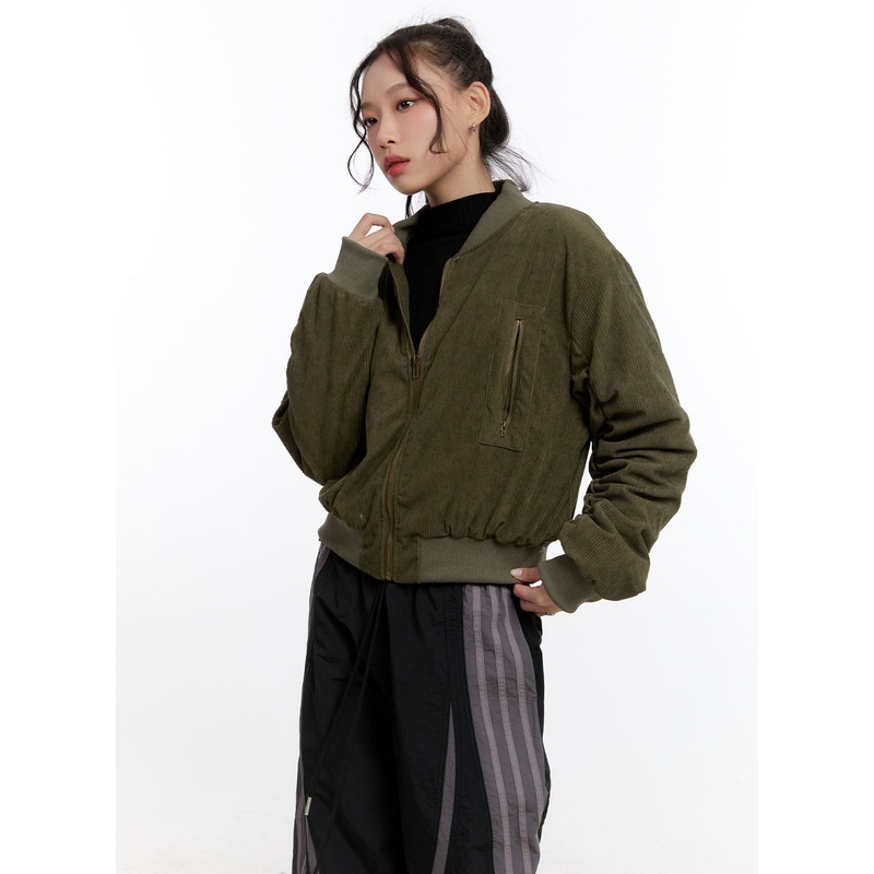 Corduroy Cropped Zip Jacket CN421