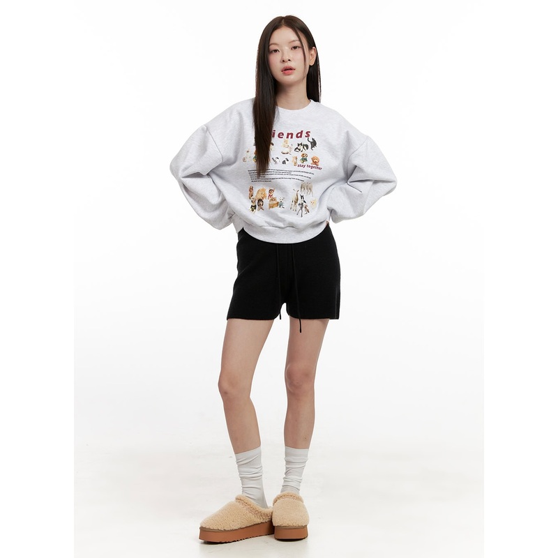 Cozy Drawstring Knit Shorts ON422