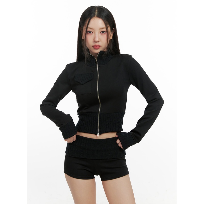 Crop Length Rayon Knit Cardigan CN415