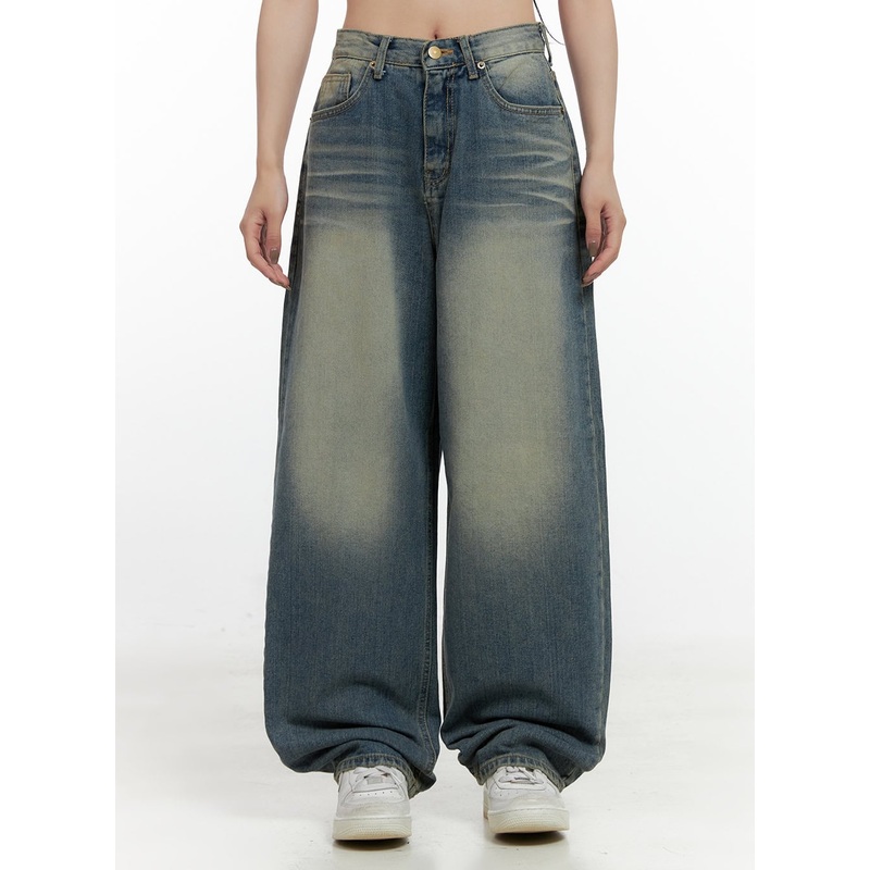 Eliana Wide Leg Washed Denim Jeans CN408