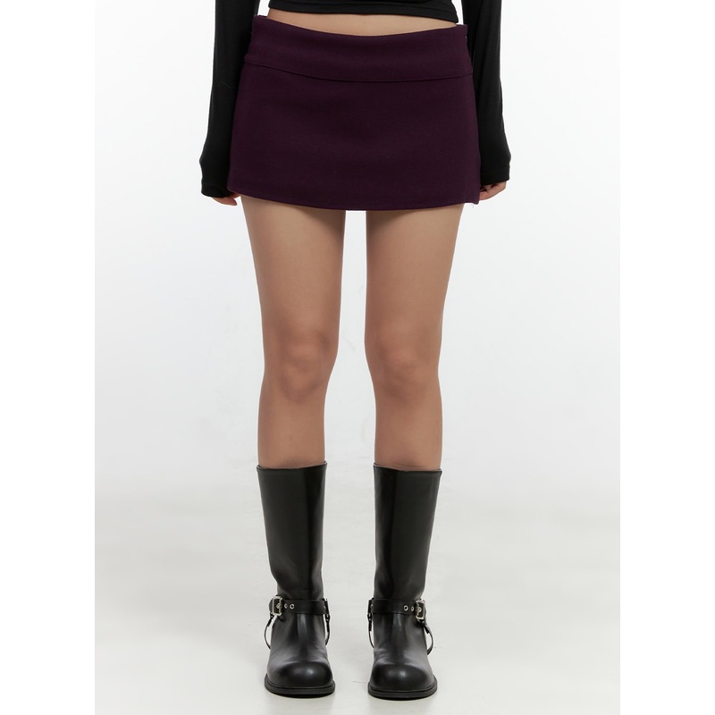 Low Waist Solid Mini Skirt CN405