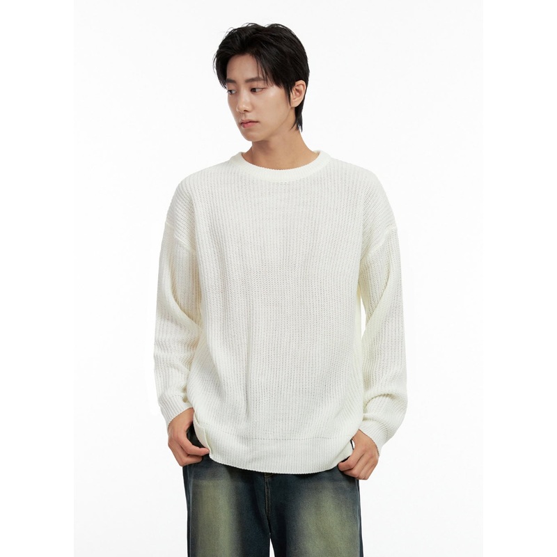 Men’s Solid Round Neck Sweater IN411