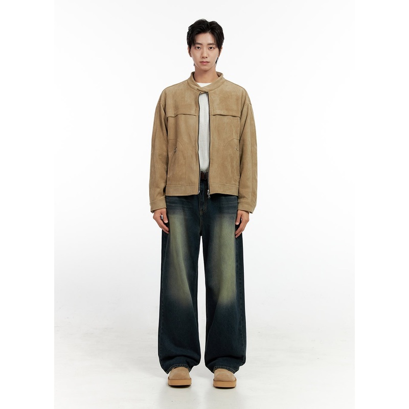 Men’s Vintage Wash Wide-Leg Jeans IN411