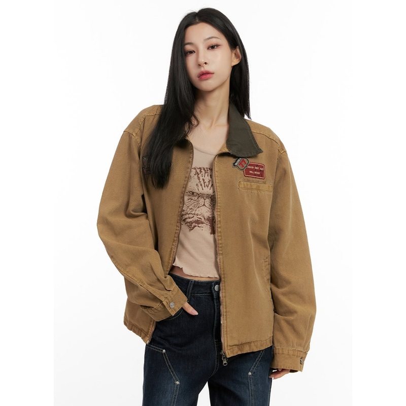 Patch Detail Collar Jacket CN416