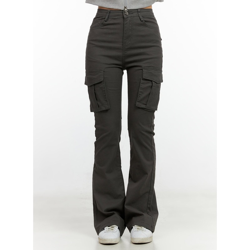 Slim Fit Solid Cargo Pants CN405