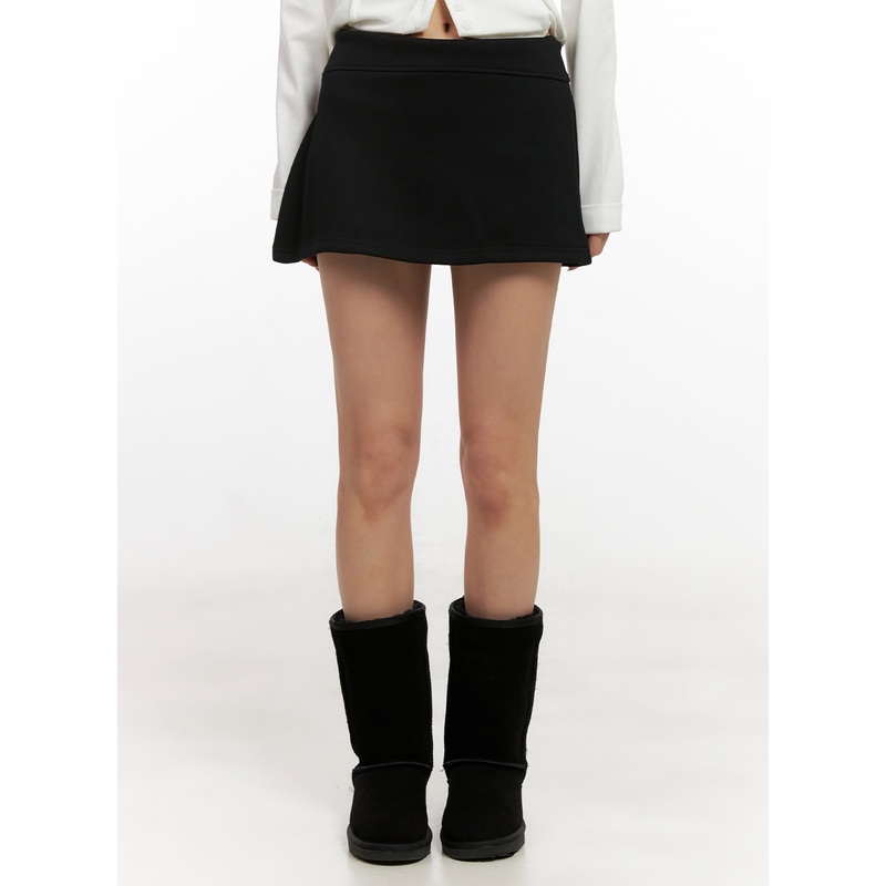 Solid Warm Mini Skirt CN416|Black|Light gray|Light beige|Gray|S/M