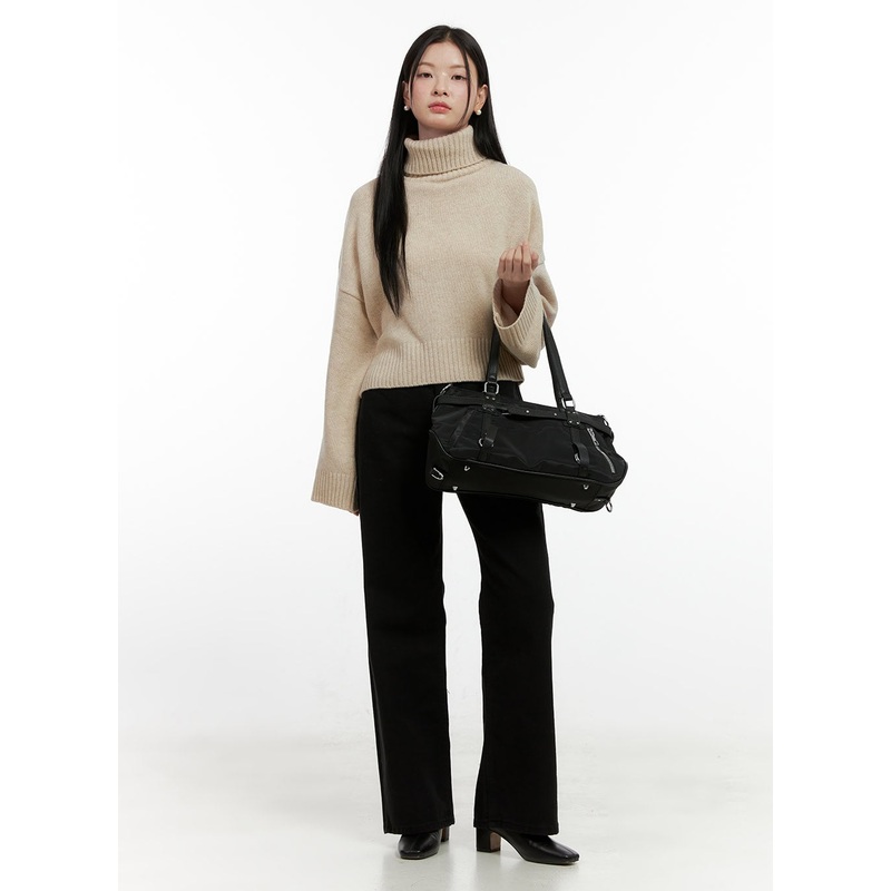 Straight-Fit Trousers ON408|Black|Beige|White|S|M|L