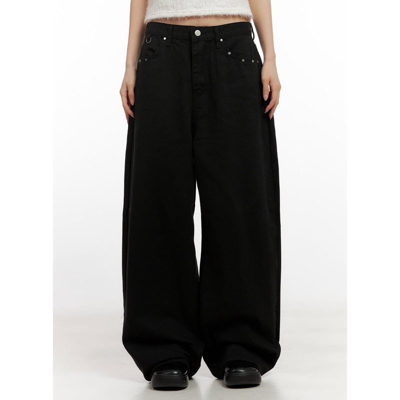 Studded Comfy Wide-Fit Pants CN416