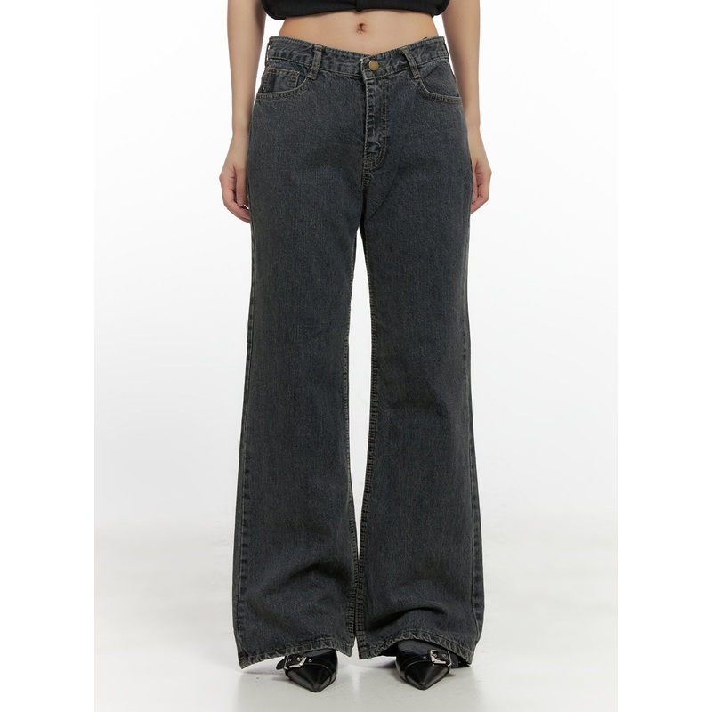 Trina Washed Cotton Flared Jeans CN419
