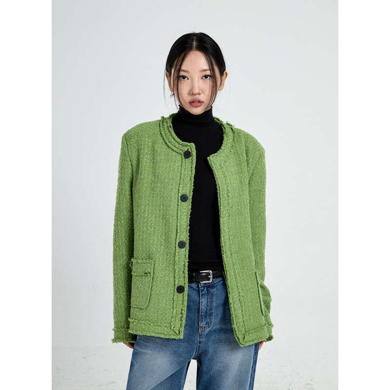 Tweed Jacket Unisex CO18|Light Green|M|L