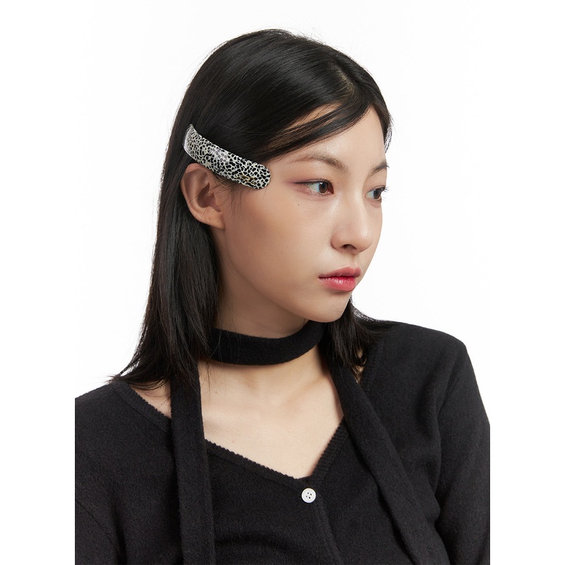 Acrylic Hair Clip CN428|White|Black|Beige|Green|One Size