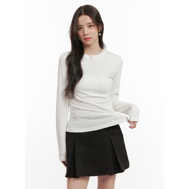 Classic Round Neck Long Sleeve Top ON429