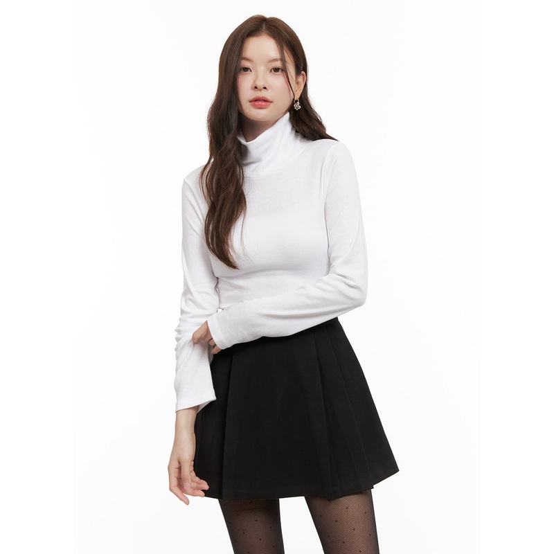 Classic Solid Cotton Turtleneck Top OD403