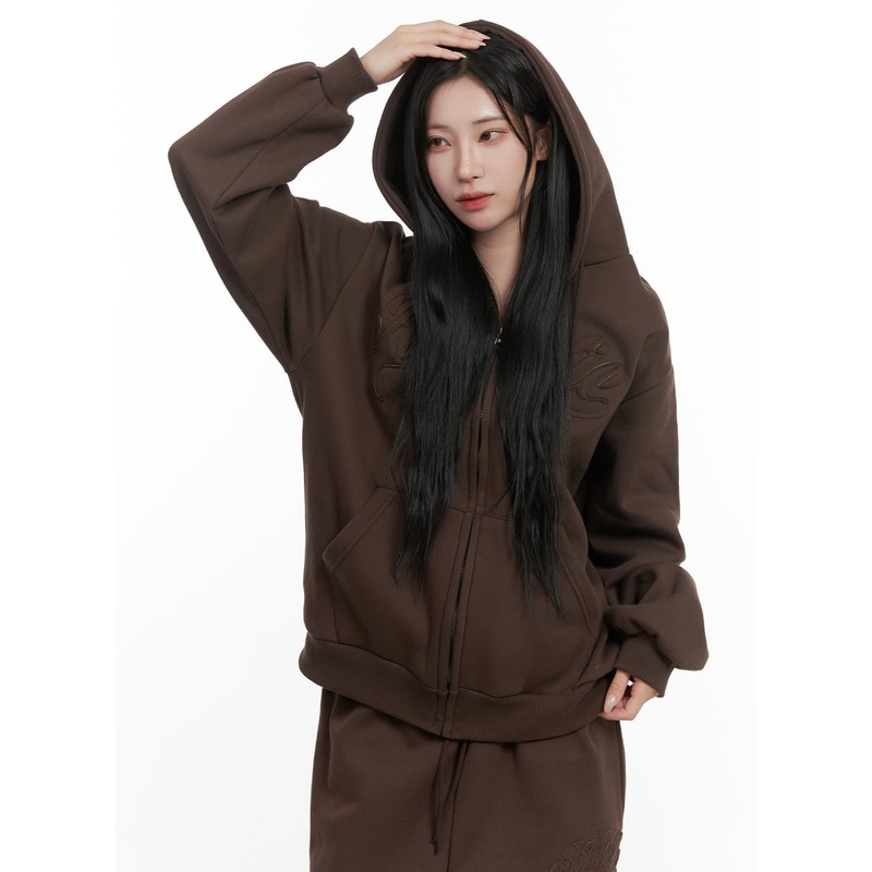 Comfy Patch Zip-Up Hoodie CD404
