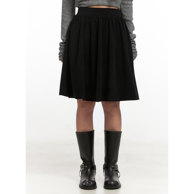 Coruduroy Flared Midi Skirt CN426
