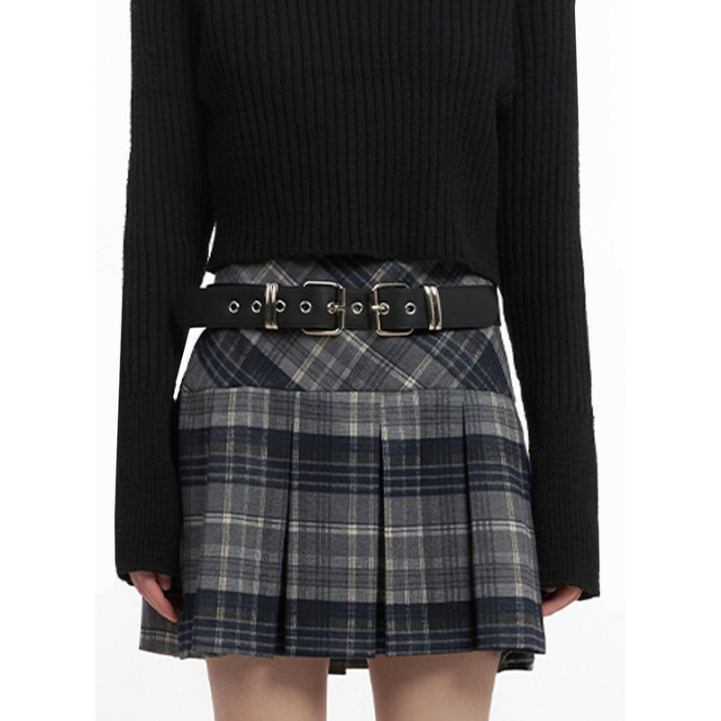 Faux Leather Eyelet Belt IN427