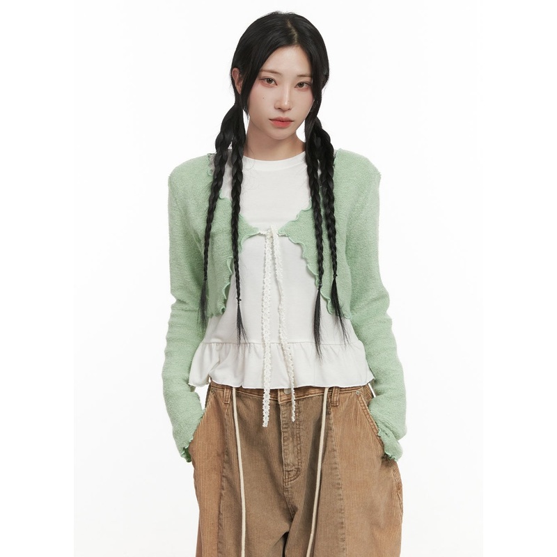 Frill Chic Crop Cardigan CD404