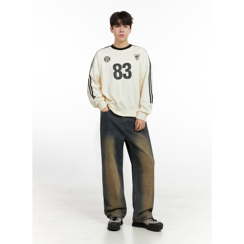 Men’s Cotton Washed Wide Leg Jeans IN422