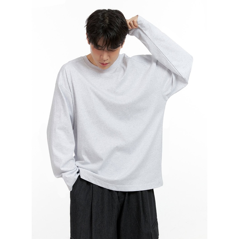 Men’s Cozy Cotton Long Sleeve Oversize Tee IN422
