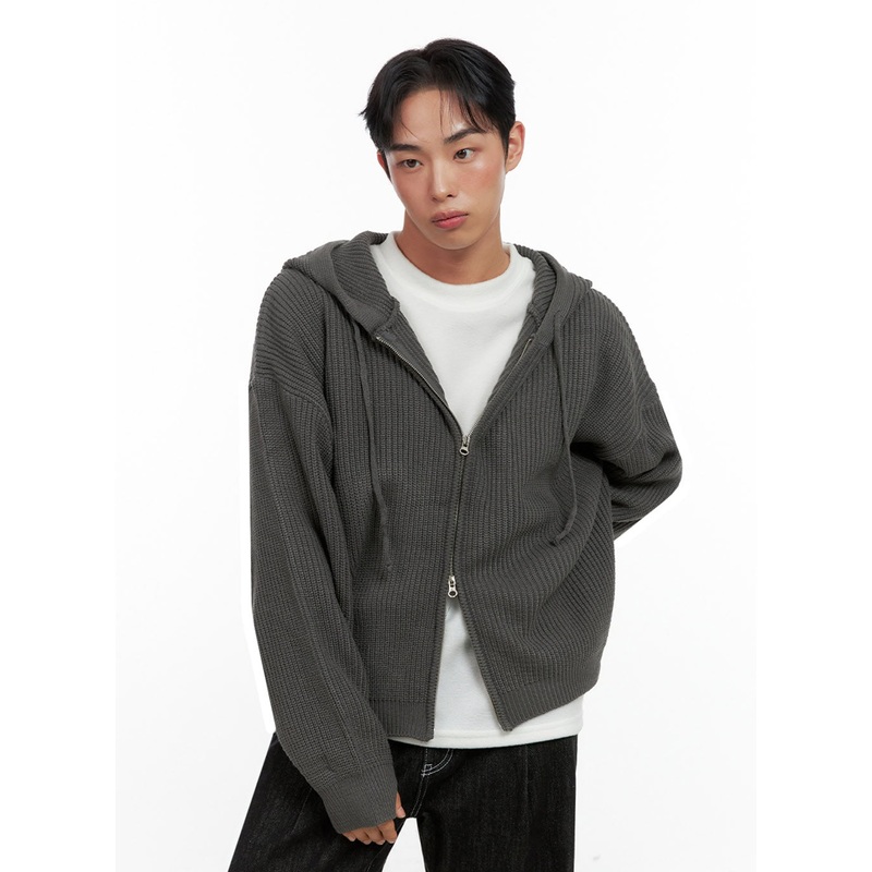 Men’s Double-Zip Hooded Sweater IN426