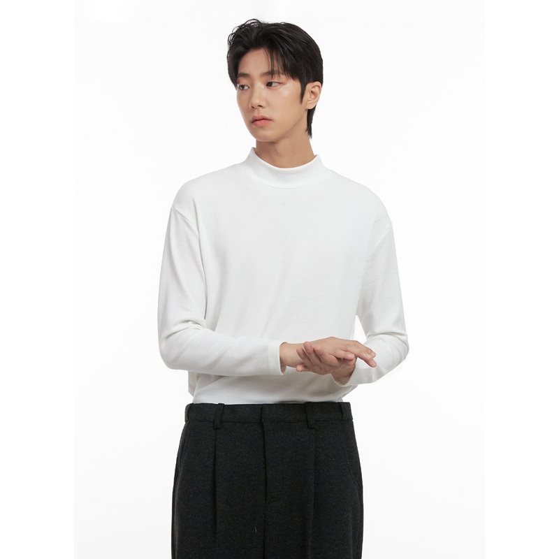 Men’s Mock Neck Sweater ID406|White|Brown|Light blue|Dark gray|Black|M|L|1XL|2XL|3XL|4XL|5XL