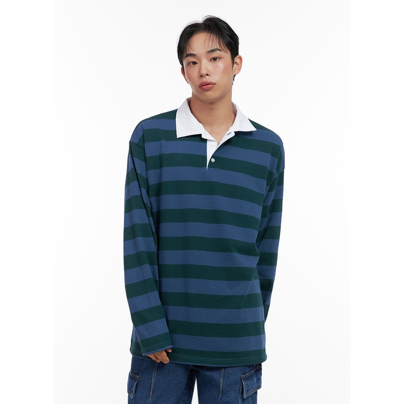 Men’s Oversized Striped Cotton T-Shirt IN426