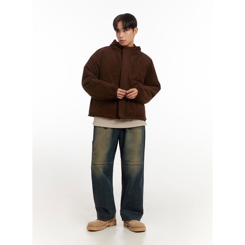 Men’s Pocket Detail Wide-Leg Jeans ID406