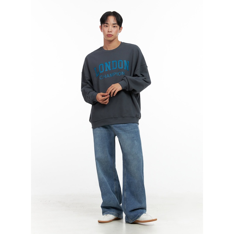 Men’s Washed Wide-Leg Jeans IN426