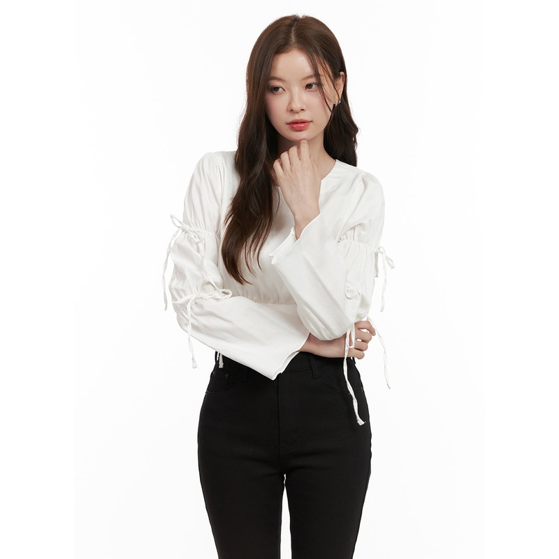 Ribbon Charm Cotton Blouse OD403