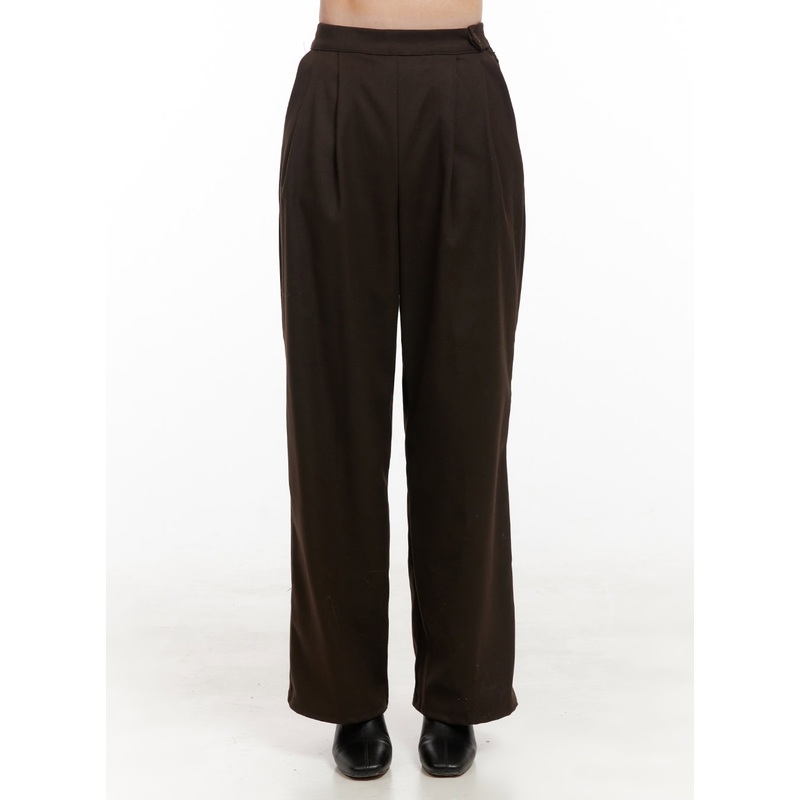 Solid Print Tailored Wool Trousers OD403